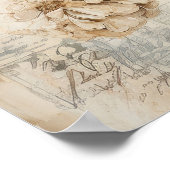 Watercolor Floral Blue Hydrangea Poster (Ecke)