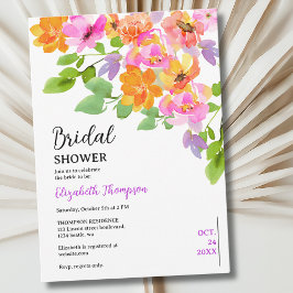 Watercolor Floral Boho Fall Bridal Shower Einladung