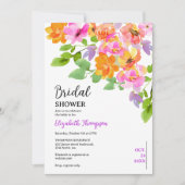 Watercolor Floral Boho Fall Bridal Shower Einladung (Vorderseite)
