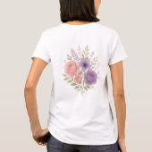 Watercolor Floral Bouquet T-Shirt – Pastel Roses  (Rückseite)