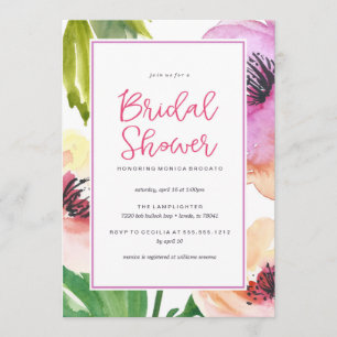 WATERCOLOR FLORAL Brautdusche Einladung