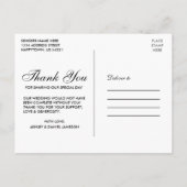 Watercolor Floral Burgundy Gold Wedding Vielen Dan Postkarte (Rückseite)