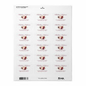 Watercolor Floral Burgundy Script-Adresse Adressaufkleber (Vorne)