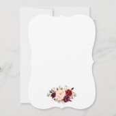 Watercolor Floral Burgundy Wedding Einladung BWG (Rückseite)