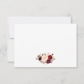 Watercolor Floral Burgundy Wedding RSVP (Rückseite)