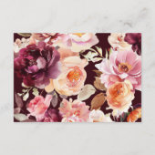 Watercolor Floral Burgundy Wedding RSVP Karten (Rückseite)