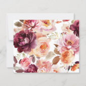 Watercolor Floral Burgundy Wedding RSVP Karten (Rückseite)