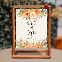 Watercolor Floral Cards and Gifts Wedding Sign