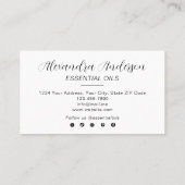 Watercolor Floral Chamomile Essential Oils Visitenkarte (Rückseite)