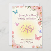 Watercolor Floral Christian Birthday Invitation Einladung (Vorderseite)