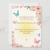 Watercolor Floral Christian Birthday Invitation Einladung (Rückseite)