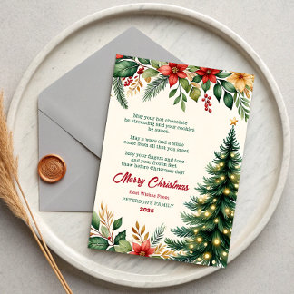 Watercolor Floral Christmas Greeting Card Einladung