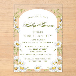 Watercolor Floral Daisy Baby Shower  Acryleinladungen