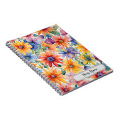 Watercolor Floral design Spiral Foto Notebook Notizblock (Rechte Seite)