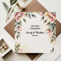 Watercolor Floral Designer Danke Karte