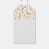 Watercolor Floral Feathers Boho Wedding Geschenkanhänger (Rückseite)