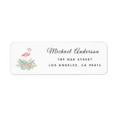 Watercolor Floral Flaamingo Baby Shower Label (Vorne)