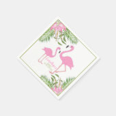 Watercolor Floral Flamingo Babydusche Serviette (Ecke)