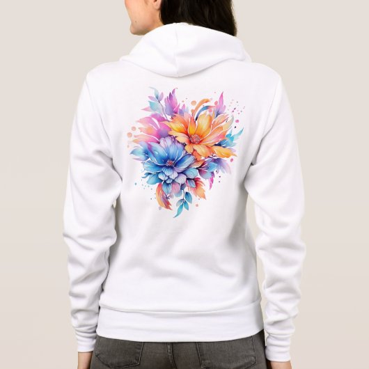 Watercolor Floral Flowers Design-24683 Hoodie (Rückseite)