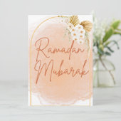 Watercolor Floral Frame Script Ramadan Mubarak Einladung (Stehend Vorderseite)