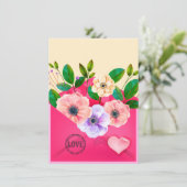 Watercolor Floral Friendship Valentine's Day Card (Stehend Vorderseite)