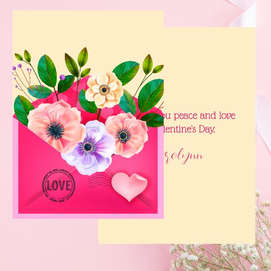 Watercolor Floral Friendship Valentine's Day Card