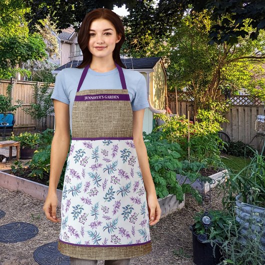 Watercolor Floral Garden Personalized Schürze