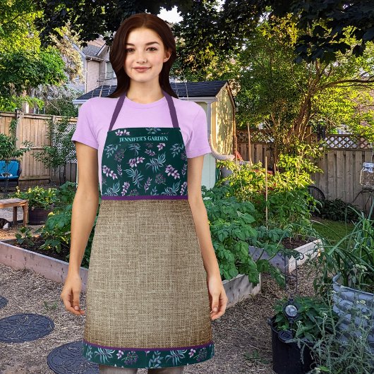 Watercolor Floral Garden Personalized Schürze