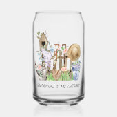 Watercolor Floral Gardening Tools and Quote Dosenglas (Vorderseite)