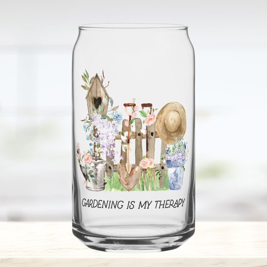 Watercolor Floral Gardening Tools and Quote Dosenglas