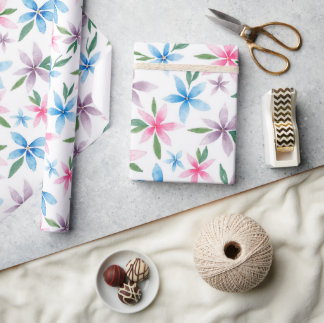Watercolor floral geschenkpapier