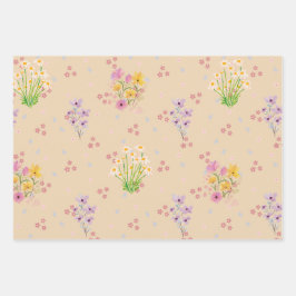 Watercolor Floral Geschenkpapier Set