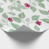 Watercolor Floral Green Blätter Wrapping Paper Geschenkpapier (Ecke)