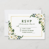 Watercolor Floral Green Wedding RSVP GS (Vorderseite)