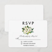 Watercolor Floral Green Wedding RSVP Karte (Vorne/Hinten)
