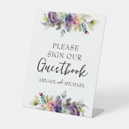 Watercolor Floral Guestbook Sockelschild