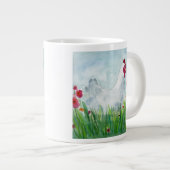 Watercolor Floral Hen Jumbo-Tasse (Vorderseite Rechts)