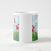 Watercolor Floral Hen Jumbo-Tasse (Vorderseite)