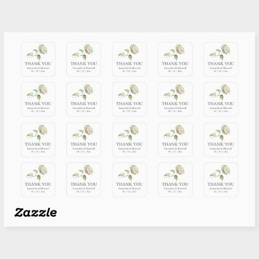 Watercolor Floral Hydrangea Wedding Stickers (Blatt)