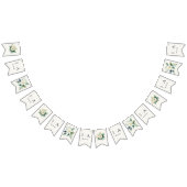 Watercolor Floral Initials and Wedding Date Custom Wimpelkette (Alle)