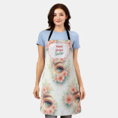 Watercolor Floral Lash Artist Beauty Studio Schürze (Getragen)