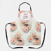 Watercolor Floral Lash Artist Beauty Studio Schürze (Vorderseite)