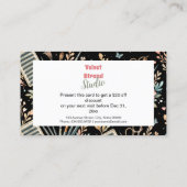 Watercolor Floral Lash Artist Rabattkarte (Rückseite)