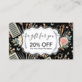 Watercolor Floral Lash Artist Rabattkarte (Vorderseite)