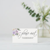 Watercolor Floral Lavender Lilac Wedding WEBSITE Begleitkarte (Stehend Vorderseite)
