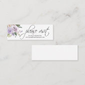 Watercolor Floral Lavender Wedding WEBSITE Info Mini Visitenkarte (Vorne/Hinten)