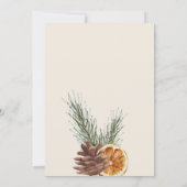 Watercolor floral leaves christmas candles einladung (Rückseite)