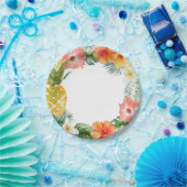 Watercolor Floral Luau Birthday Pappteller (Party)