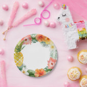 Watercolor Floral Luau Birthday Pappteller (Party)