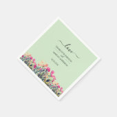 Watercolor Floral Mint Green  Wedding Napkin Serviette (Ecke)